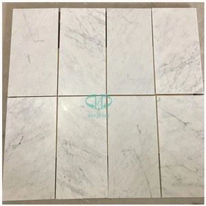 Отточени мраморни плочки Bianco Carrara