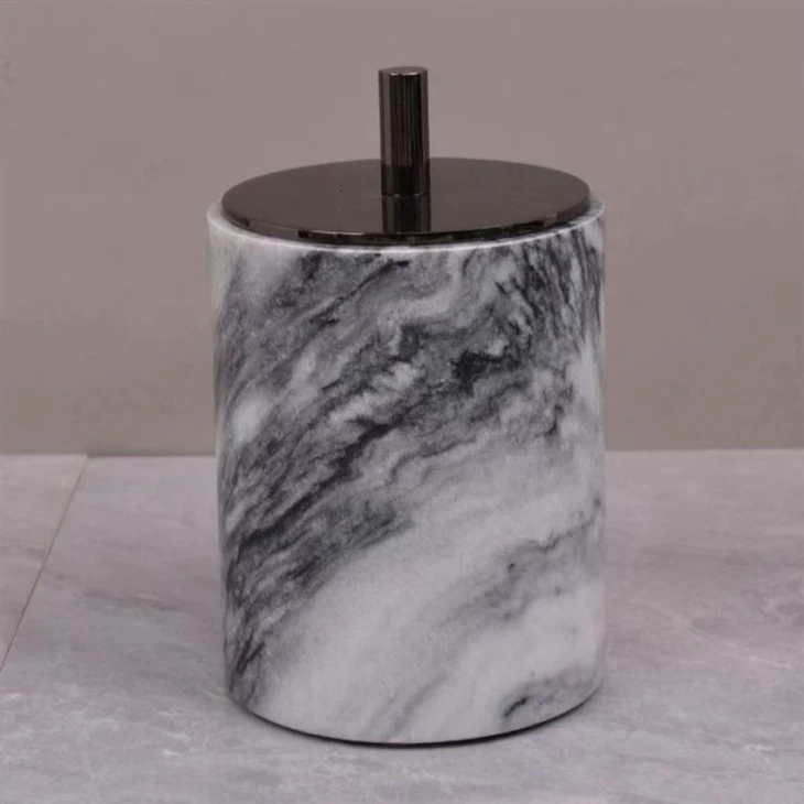 Black And White Striped Marble Shower Gel Bottle