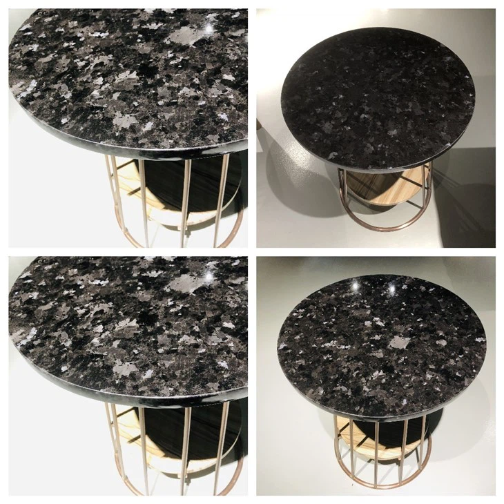 Marble Round Table With Black Diamonds